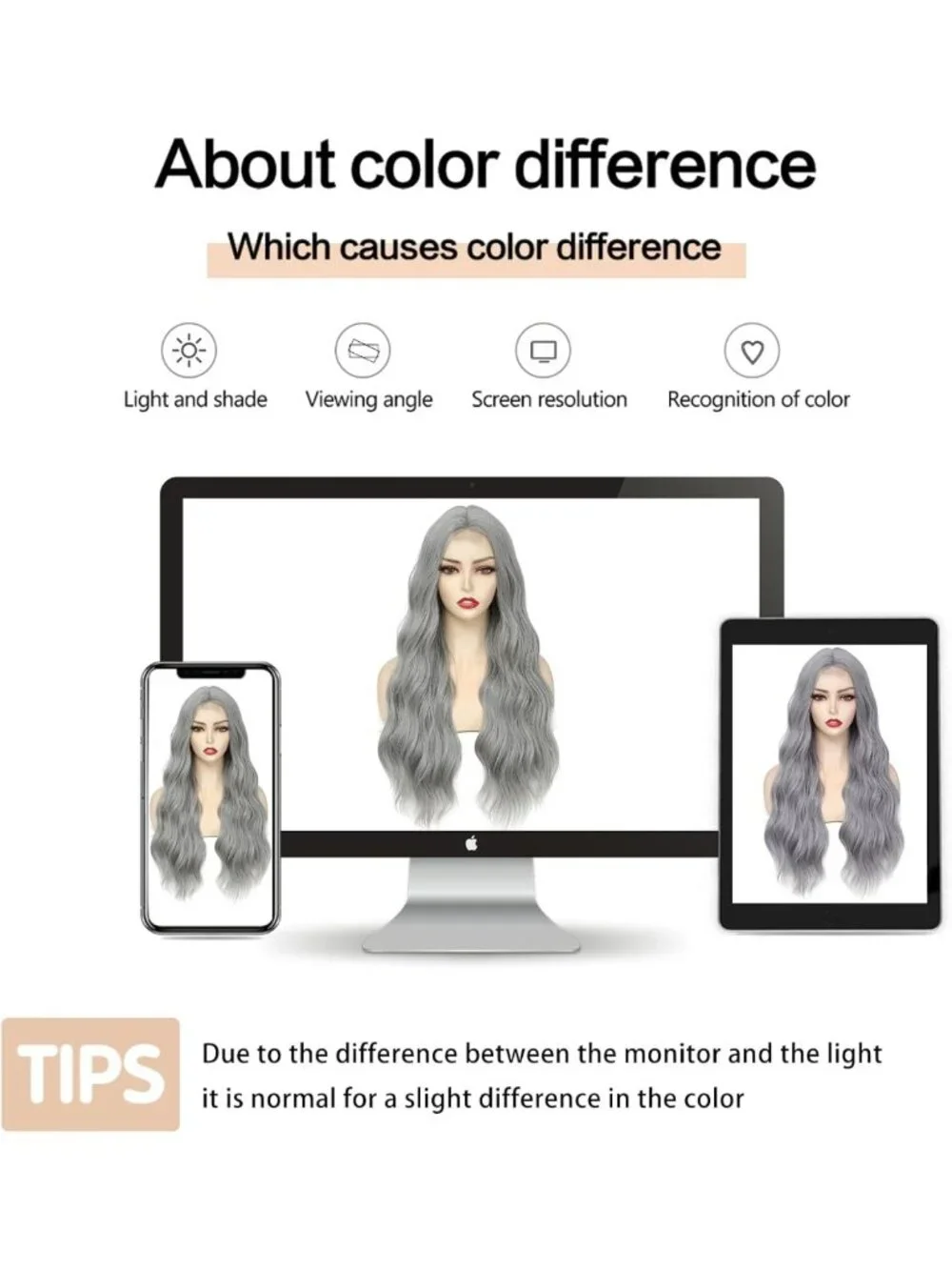 Long Silver Wavy Wig for Women | 26 Inch Curly Middle Part Hairpiece